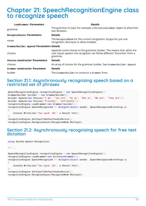 .NET Framework Example Page 1